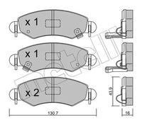 Brake pads 22-0339-1 METELLI for OPEL SUZUKI SUBARU