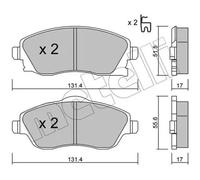 Brake pads 22-0340-0 METELLI for OPEL MERIVA A MPV CORSA C COMBO Box Body/MPV