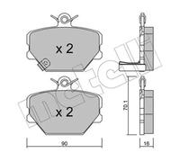 BRAKE PAD SET DISC BRAKE 22-0341-0 FOR SMART FORTWO/Cabrio/HATCH/PEQUENO 0.6L