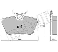 BRAKE PAD SET DISC BRAKE 22-0346-0 FOR VW CARAVELLE/TRANSPORTER/IV/Bus/EUROVAN