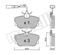 BRAKE PAD SET DISC BRAKE 22-0346-1 FOR VW CARAVELLE/TRANSPORTER/IV/Bus/EUROVAN