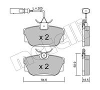 Brake pads 22-0346-2 METELLI for VW SEAT FORD