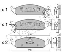 Brake pads 22-0355-0 METELLI for CHRYSLER DODGE