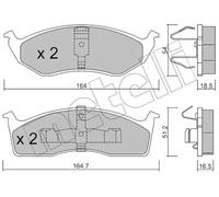 Brake pads 22-0356-0 METELLI for CHRYSLER PLYMOUTH