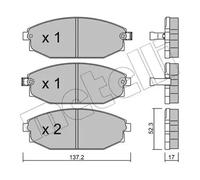 Brake pads 22-0363-0 METELLI for HYUNDAI GALLOPER II