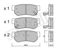 BRAKE PAD SET DISC BRAKE 22-0365-0 FOR HYUNDAI G4ED 1.6L 4cyl ELANTRA