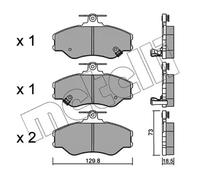 Brake pads 22-0366-0 METELLI for HYUNDAI H100 Bus H100 Van H100 Platform/Chassis