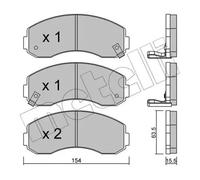 Brake pads 22-0377-0 METELLI for ASIA MOTORS KIA