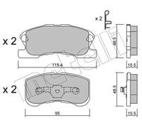BRAKE PAD SET DISC BRAKE 22-0381-0 FOR DAIHATSU EJ-DE/VE 1.0L 3cyl STORIA 1.3L