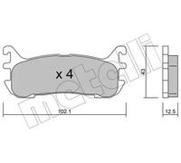 Brake pads 22-0393-0 METELLI for MAZDA MX-5 323 F Mk V 323 S Mk V 323 C Mk V