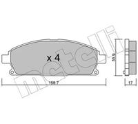BRAKE PAD SET DISC BRAKE 22-0406-0 FOR NISSAN YD22ETI/YD22DDTi 2.2LQR20DE 2.0L