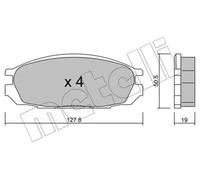 Brake pads 22-0409-0 METELLI for NISSAN PATROL GR