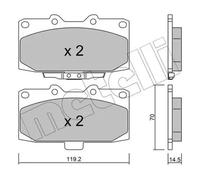 Brake pads 22-0413-0 METELLI for NISSAN SUBARU