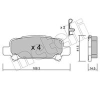 BRAKE PAD SET DISC BRAKE 22-0414-0 FOR SUBARU OUTBACK/LEGACY FORESTER LIBERTY