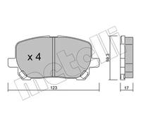 Brake pads 22-0427-0 METELLI for TOYOTA AVENSIS VERSO