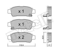 Brake pads 22-0428-0 METELLI for TOYOTA PREVIA / ESTIMA II AVENSIS VERSO