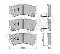 Brake pads 22-0436-0 METELLI for SUZUKI BALENO Hatchback BALENO BALENO Estate