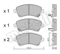 Brake pads 22-0446-0 METELLI for TOYOTA COROLLA COROLLA Estate COROLLA Saloon