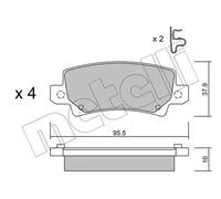 metelligroup 22-0447-0 Brake Pads, Made in Italy
