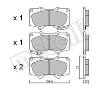 Brake pads 22-0454-0 METELLI for TOYOTA MITSUBISHI