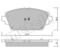 Brake pads 22-0464-0 METELLI for NISSAN ALMERA TINO PRIMERA PRIMERA Estate