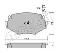 BRAKE PAD SET DISC BRAKE 22-0472-0 FOR MAZDA ROADSTER/II/MX-5 MIATABP5A 1.8L
