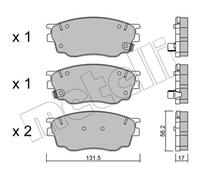 Brake pads 22-0475-0 METELLI for MAZDA 6 Hatchback 6 Saloon 6 Station Wagon