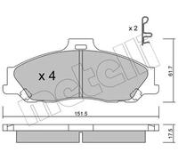 Brake pads 22-0479-0 METELLI for FORD MAZDA
