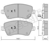 metelligroup 22-0485-1 Brake Pads, Made in Italy