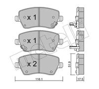 BRAKE PAD SET DISC BRAKE 22-0485-2 FOR NISSAN NOTE/VERSA MARCH/IV/ACTIVE 0.9L