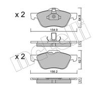 2204890 BRAKE PAD SET, DISC BRAKE METELLI