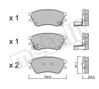 Brake pads 22-0502-0 METELLI for HYUNDAI AMICA / ATOZ