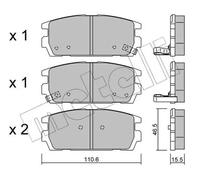 BRAKE PAD SET DISC BRAKE 22-0507-0 FOR HYUNDAI J3 2.9L D4BH 2.5L 4cyl TERRACAN