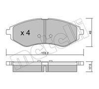 Brake pads 22-0508-0 METELLI for CHEVROLET DAEWOO