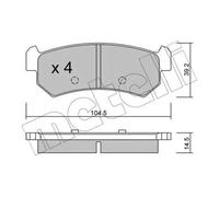 Brake pads 22-0511-0 METELLI for CHEVROLET DAEWOO