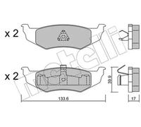 Brake pads 22-0522-0 METELLI for CHRYSLER DODGE