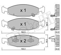BRAKE PAD SET DISC BRAKE 22-0525-0 FOR JEEP GRAND/CHEROKEE/II/Mk/SUV 3.1L 5cyl