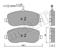 Brake pads 22-0530-0 METELLI for CITROËN FIAT PEUGEOT LANCIA