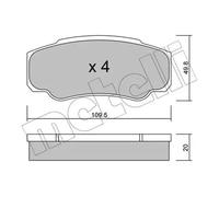 Brake pads 22-0532-0 METELLI for PEUGEOT FIAT CITROËN