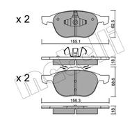 Brake pads 22-0534-1 METELLI for FORD VOLVO