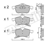 Brake pads 22-0539-0 METELLI for OPEL ASTRA H Estate ASTRA H Van ASTRA H GTC