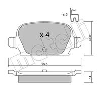 Brake pads 22-0541-0 METELLI for OPEL CORSA C TIGRA TwinTop