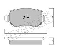 BRAKE PAD SET DISC BRAKE 22-0542-1 FOR VAUXHALL ZAFIRA/Mk/II ASTRAVAN COMBO 1.2L