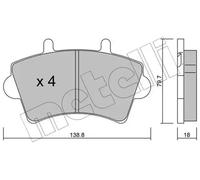 metelligroup 22-0545-0 Brake Pads, Made in Italy
