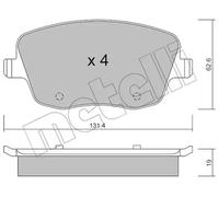 Brake pads 22-0547-0 METELLI for SKODA SEAT VW