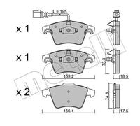 Brake pads 22-0552-1 METELLI for VW MULTIVAN Mk V TRANSPORTER Mk V Van