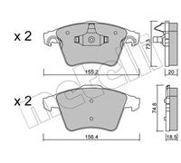 Brake pads 22-0552-3 METELLI for VW TRANSPORTER / CARAVELLE Mk V Bus