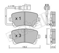 metelligroup 22-0554-0 Brake Pads, Made in Italy