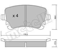 BRAKE PAD SET DISC BRAKE 22-0554-2 FOR VW CARAVELLE/TRANSPORTER/Bus/KOMBI/Mk A8