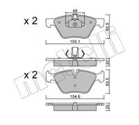 metelligroup 22-0557-0 - Made in Italy - Brake Pads